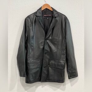 Vintage Charles & Keith Dark Leather Jacket